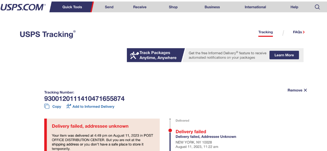 USPS Scam: Very SoPHISHticated