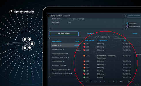 screenshot of URL classification category